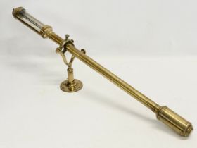 An Early 20th Century R.N. Desterro, Lisbon Brass Marine Barometer. 96cm