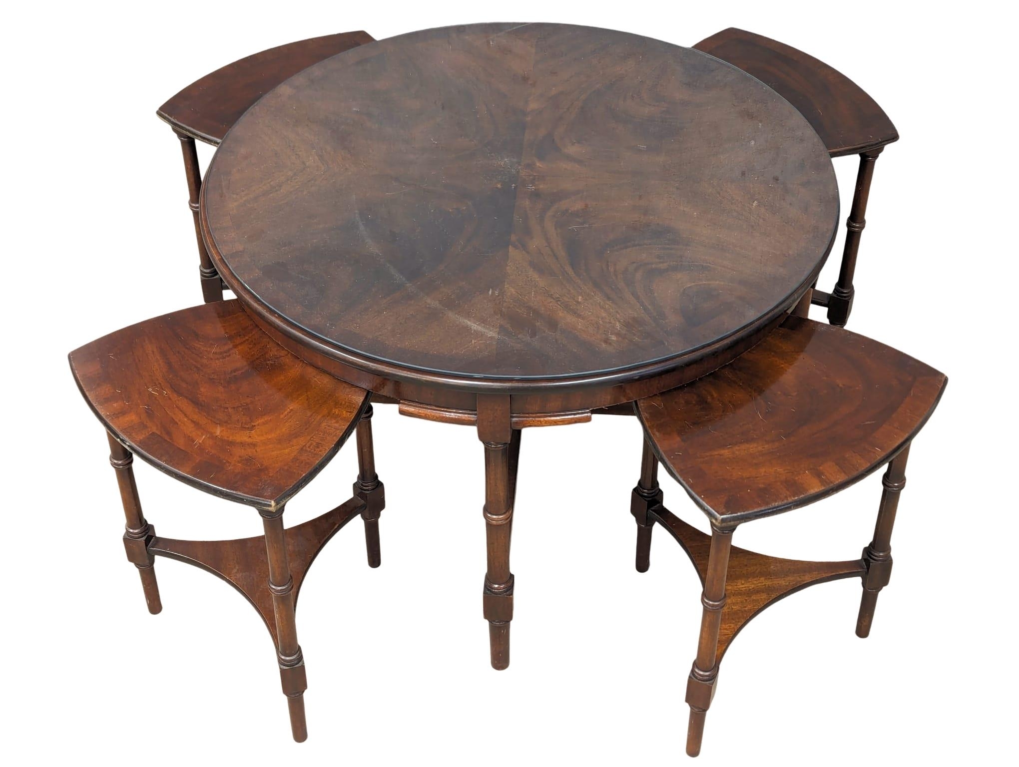A mahogany coffee table with 4 nesting tables. 76x49cm - Image 6 of 7