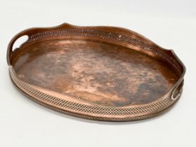 A Late 19th Century copper serving tray. 1890-1900. 41x30.5x7cm