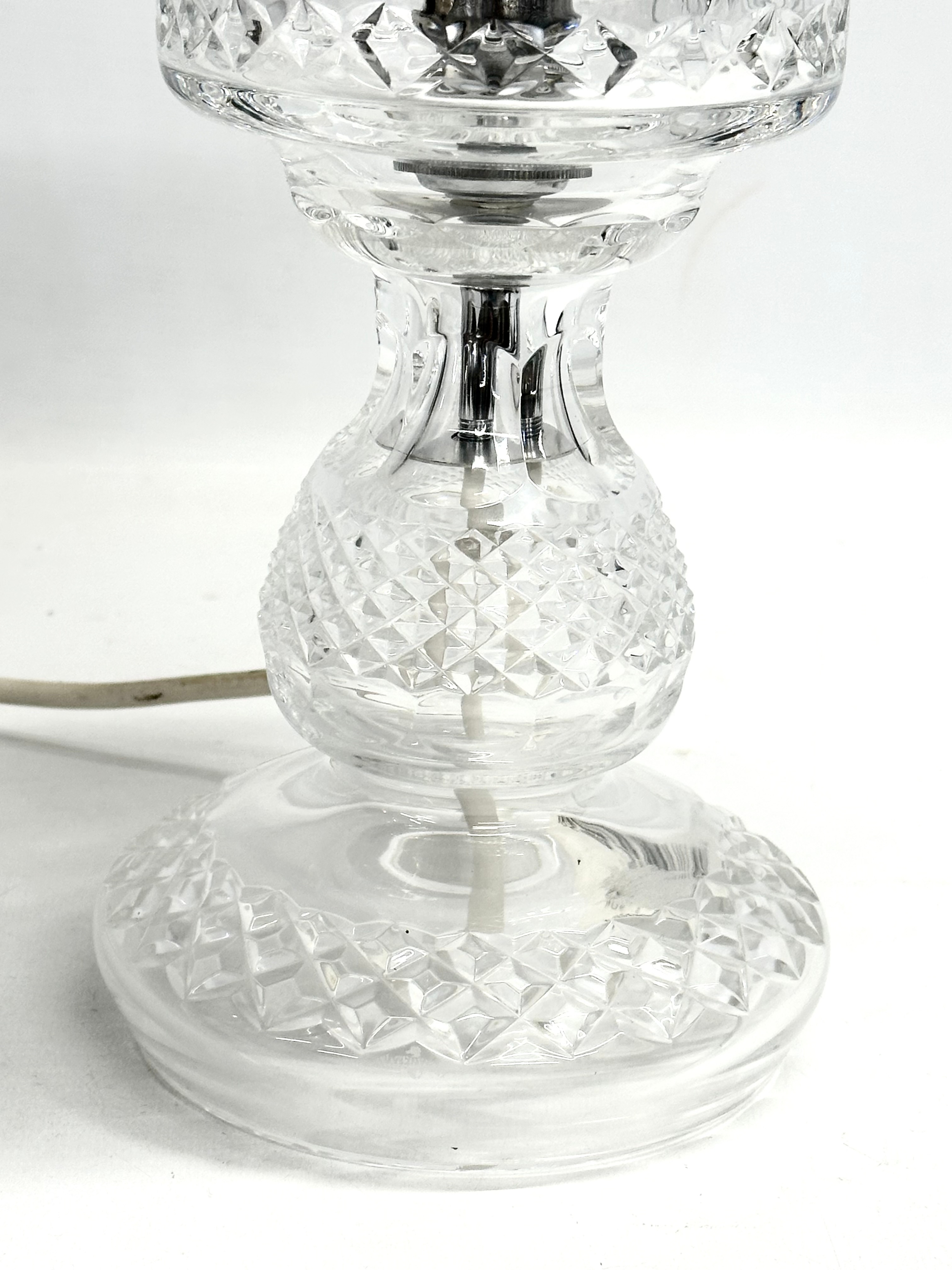 A Waterford Crystal ‘Inishmaan’ 2 piece table lamp. 35cm - Image 4 of 4