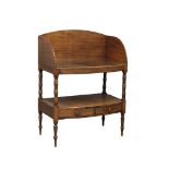 A large George IV mahogany gallery back washstand with 2 drawers with later glass top. 81.5cm x 50cm