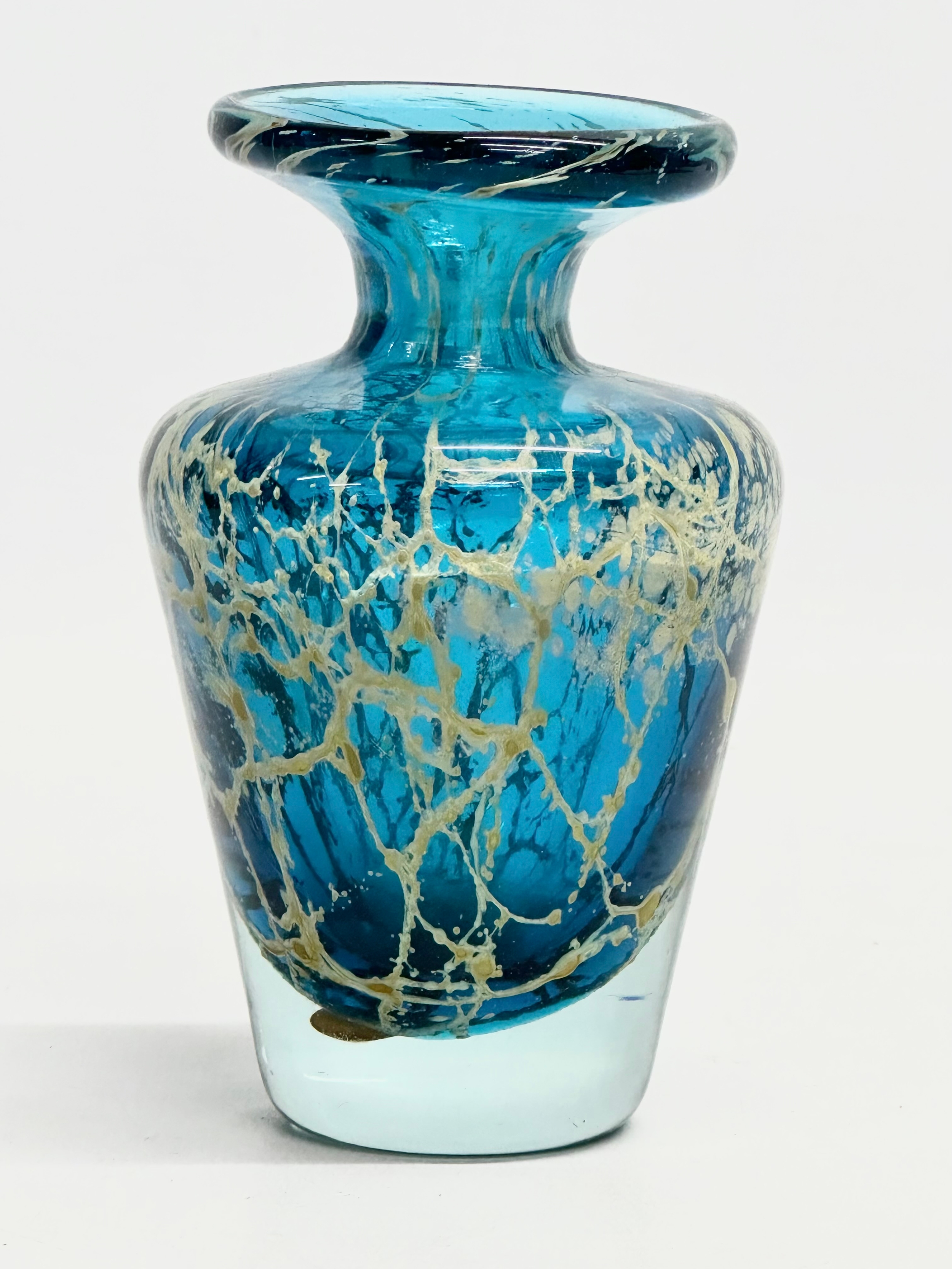 3 art glass paperweights and vase. An Mdina vase designed by Michael Harris 12cm. A Ngwenya Glass - Image 2 of 5
