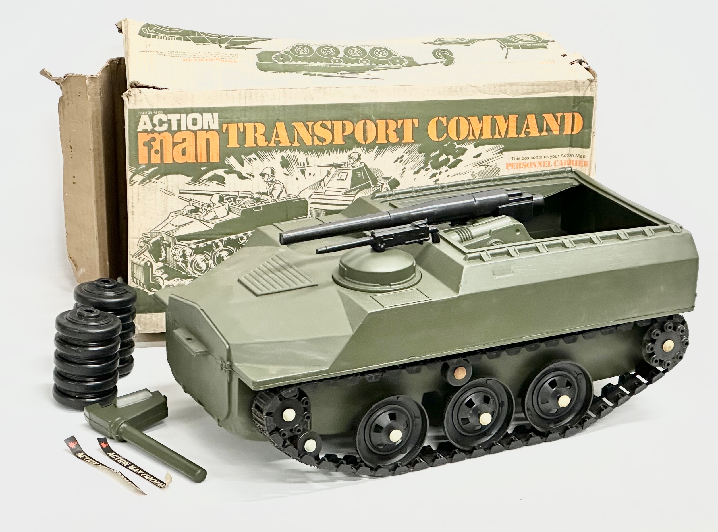 A 1967 Action Man Transport Command Personnel Carrier with original box. By Palitoy.