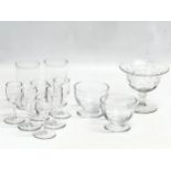 A collection of Late 19th and Early 20th Century liquor and cocktail glasses.
