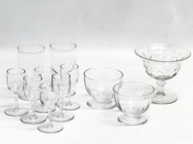 A collection of Late 19th and Early 20th Century liquor and cocktail glasses.