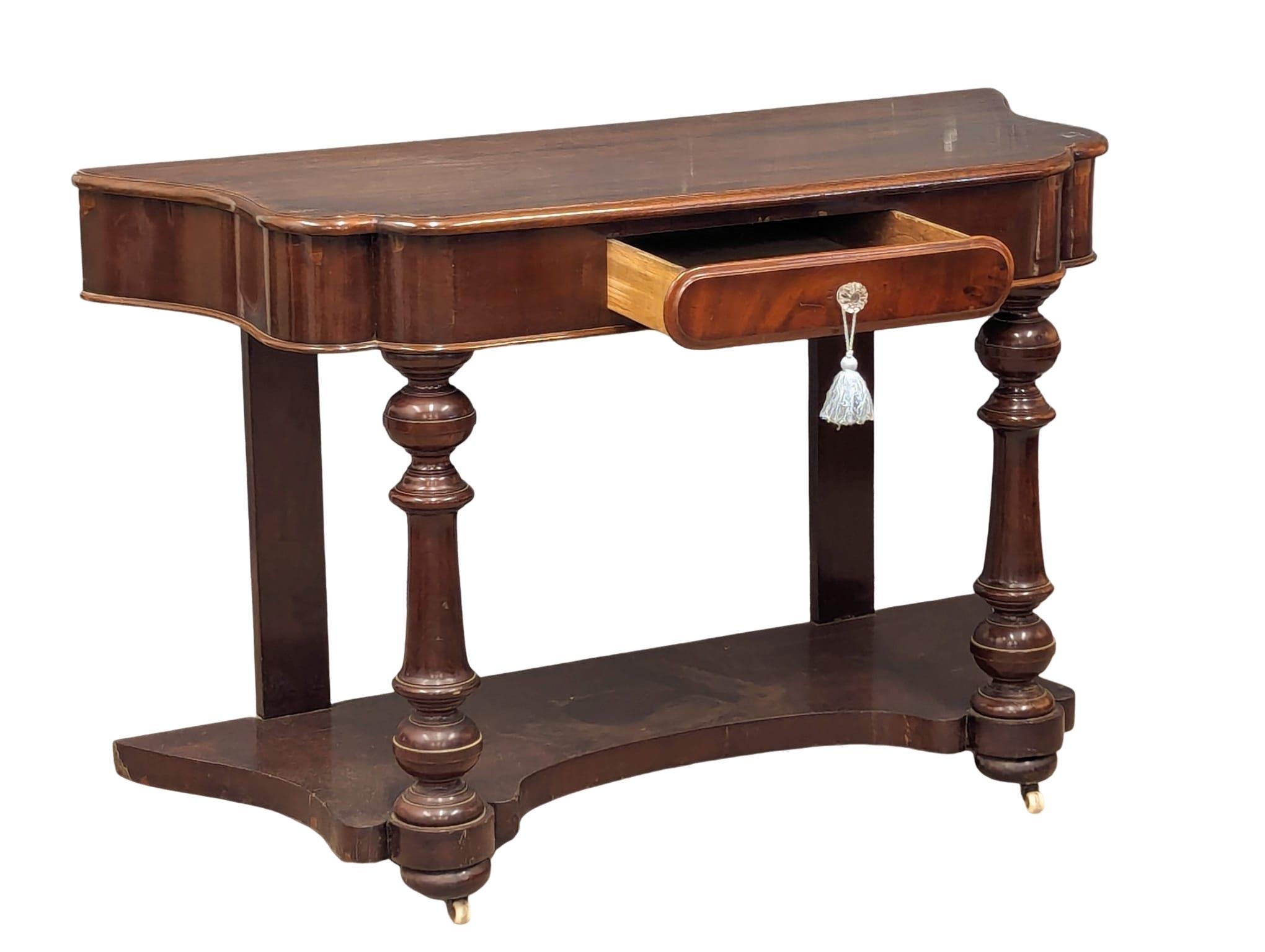 A Victorian mahogany hall table, circa 1870s. 123cm x 48cm x 78cm - Image 3 of 9