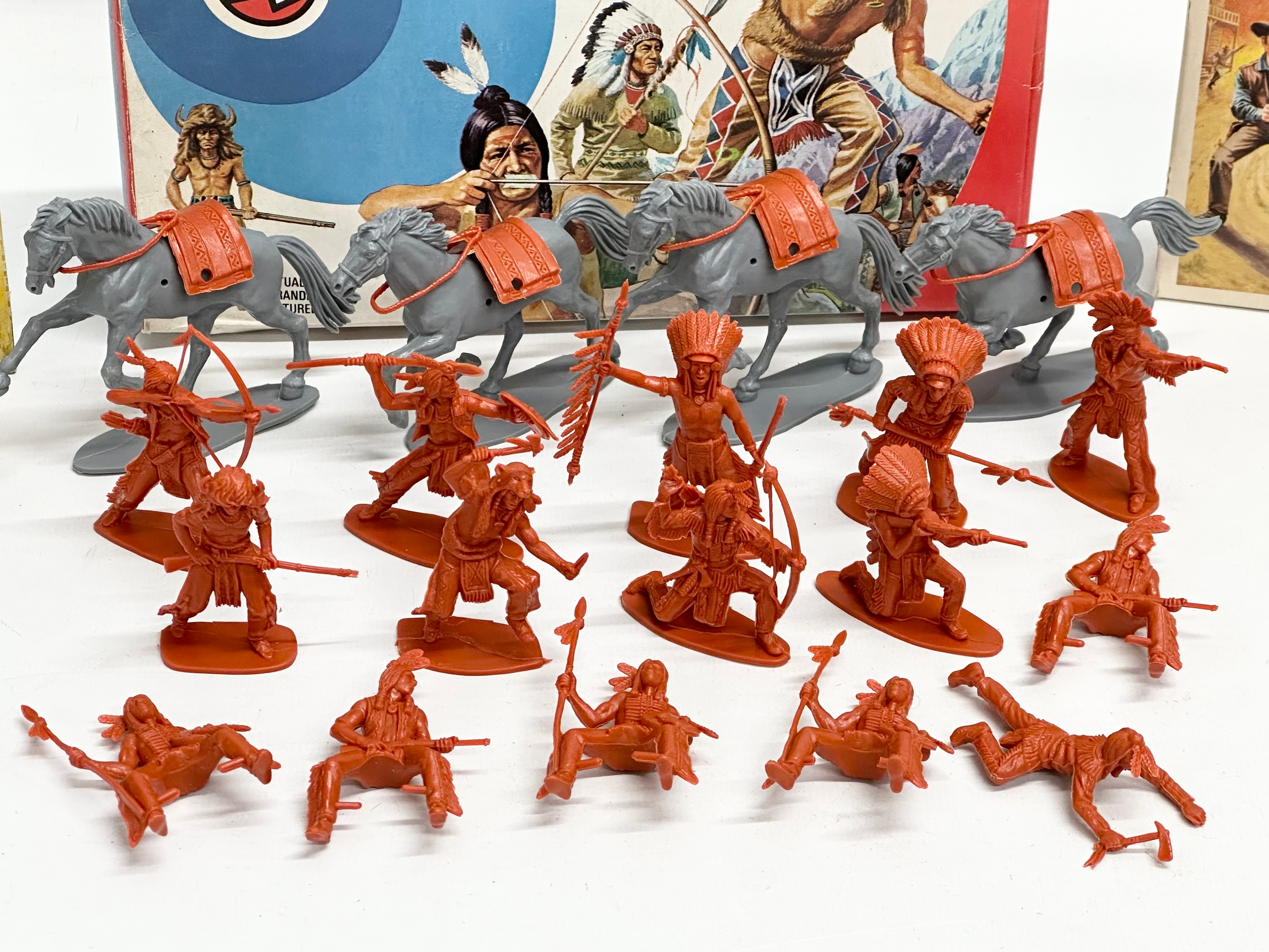 3 boxes of vintage Airfix model kits. Airfix Indians, 1/32 scale. Airfix American Cowboys. Airfix - Image 4 of 7