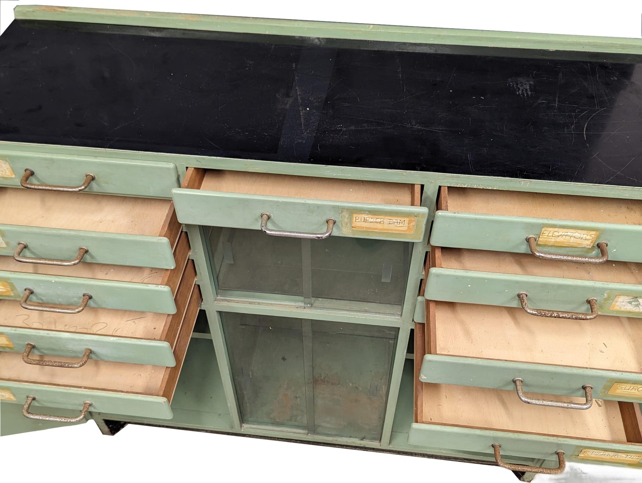 A 1950s painted dental cabinet, 108.5cm x 38cm x 100cm - Image 5 of 6