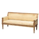 A 18th Century style French gilt framed 3 seater sofa / bench. 187cm