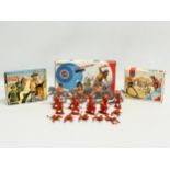 3 boxes of vintage Airfix model kits. Airfix Indians, 1/32 scale. Airfix American Cowboys. Airfix