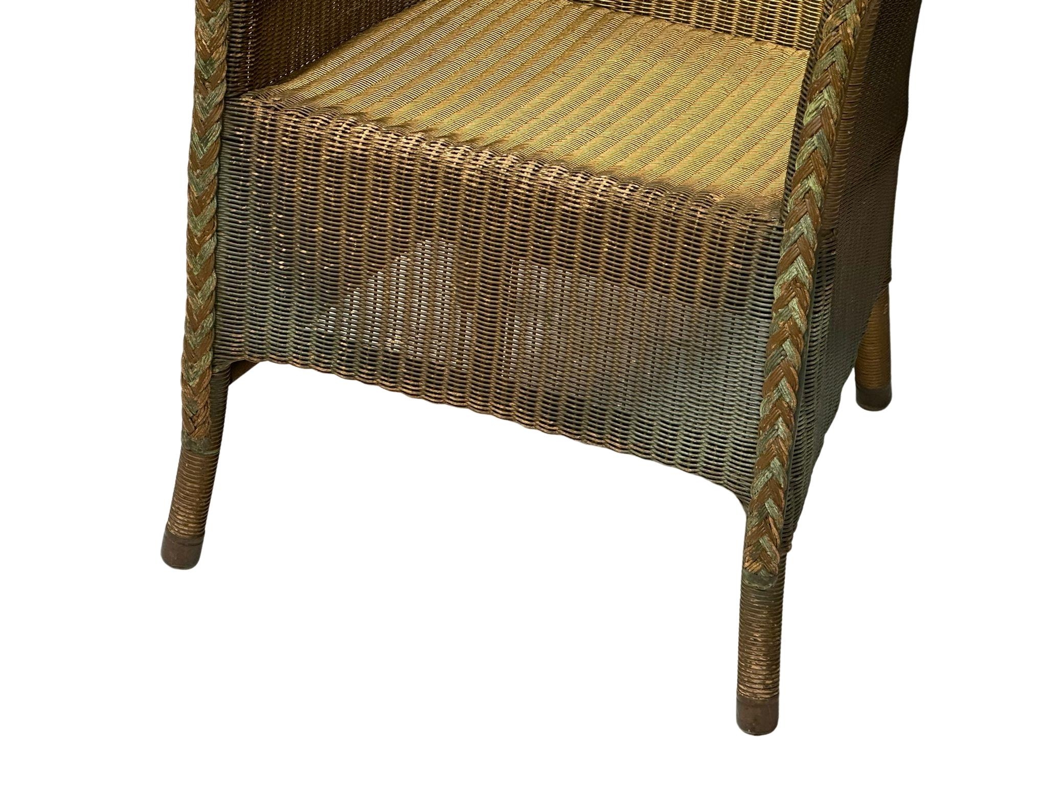A 1930’s Lloyd Loom wicker chair. - Image 3 of 5