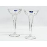 A pair of large Waterford Marquis ‘Gemini’ crystal candleholders/candlesticks. 10.5x20cm