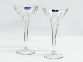 A pair of large Waterford Marquis ‘Gemini’ crystal candleholders/candlesticks. 10.5x20cm