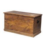 A large late 19th Century pine blanket box, circa 1890s. 110cm x 54cm x 62cm