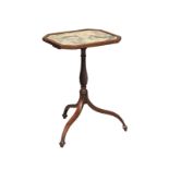 A 19th Century inlaid mahogany pedestal table. 40x32.5x57cm