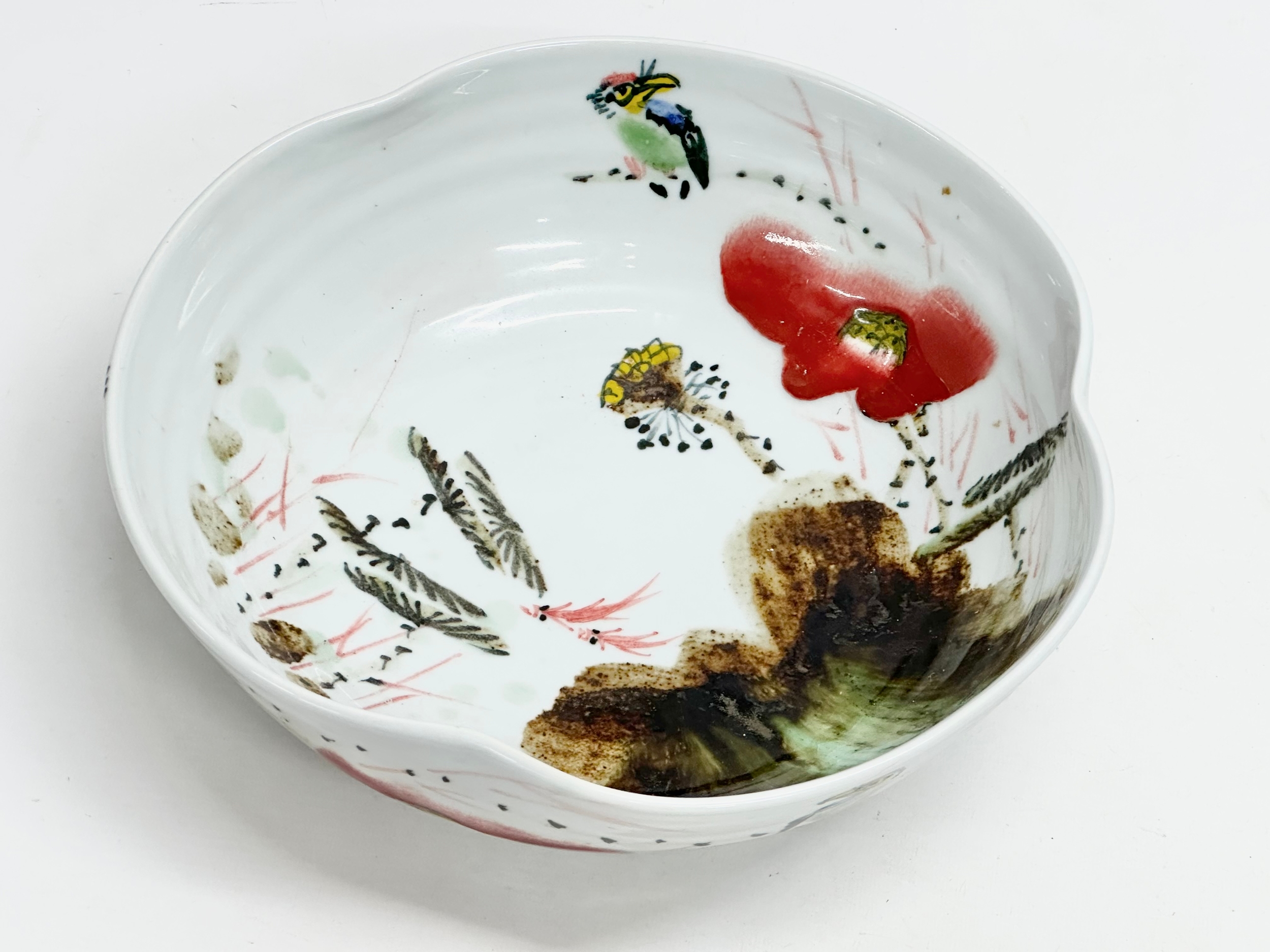 A large glazed porcelain curved rim bowl designed by John Richard. 32x32x11cm - Image 3 of 5