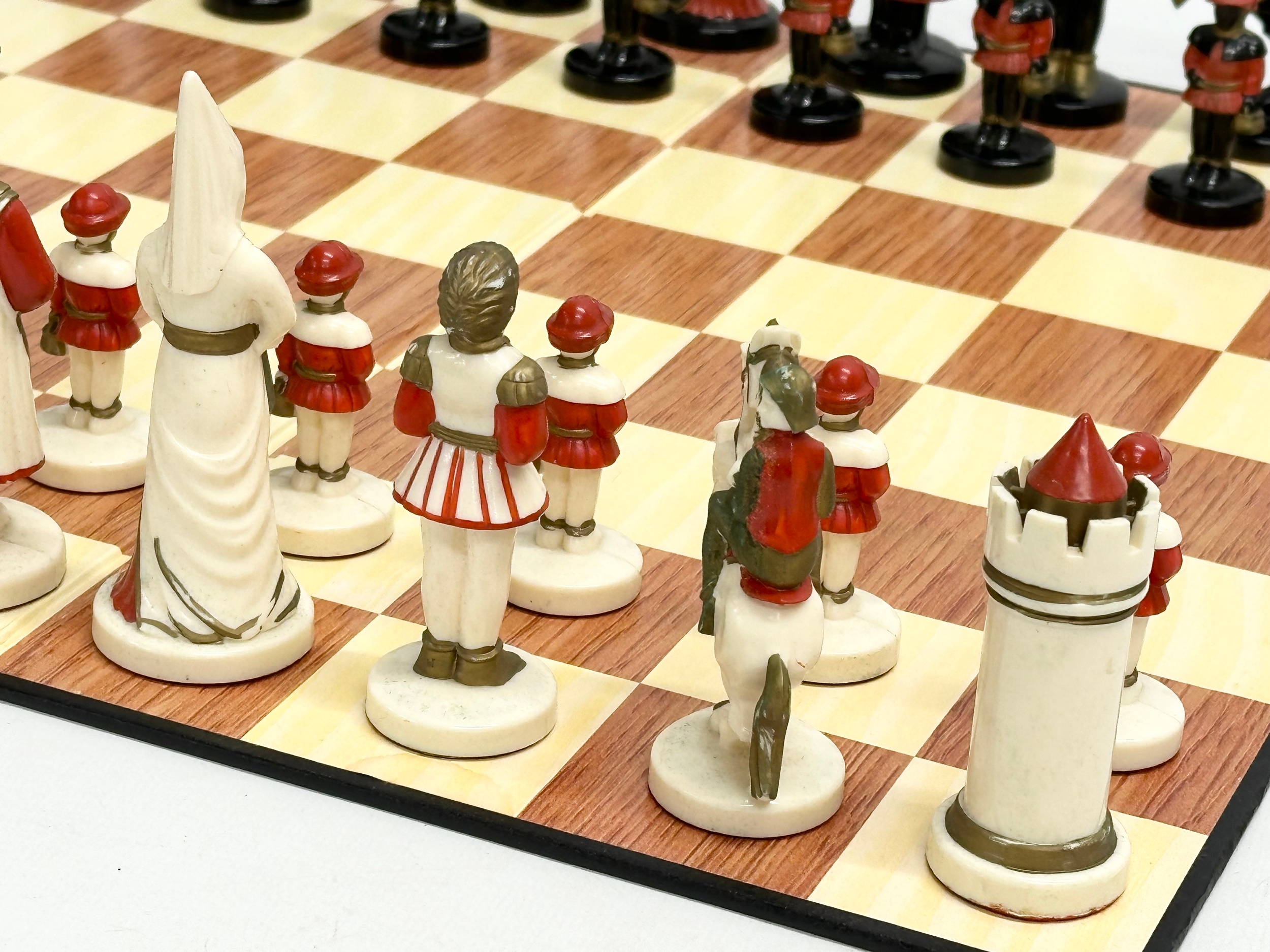 A medieval style chess set. 38x38cm - Image 2 of 4