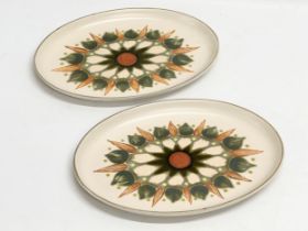 A pair of Mid Century Sherwood serving plates by Denby. 32x23cm