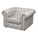 A deep button club style armchair