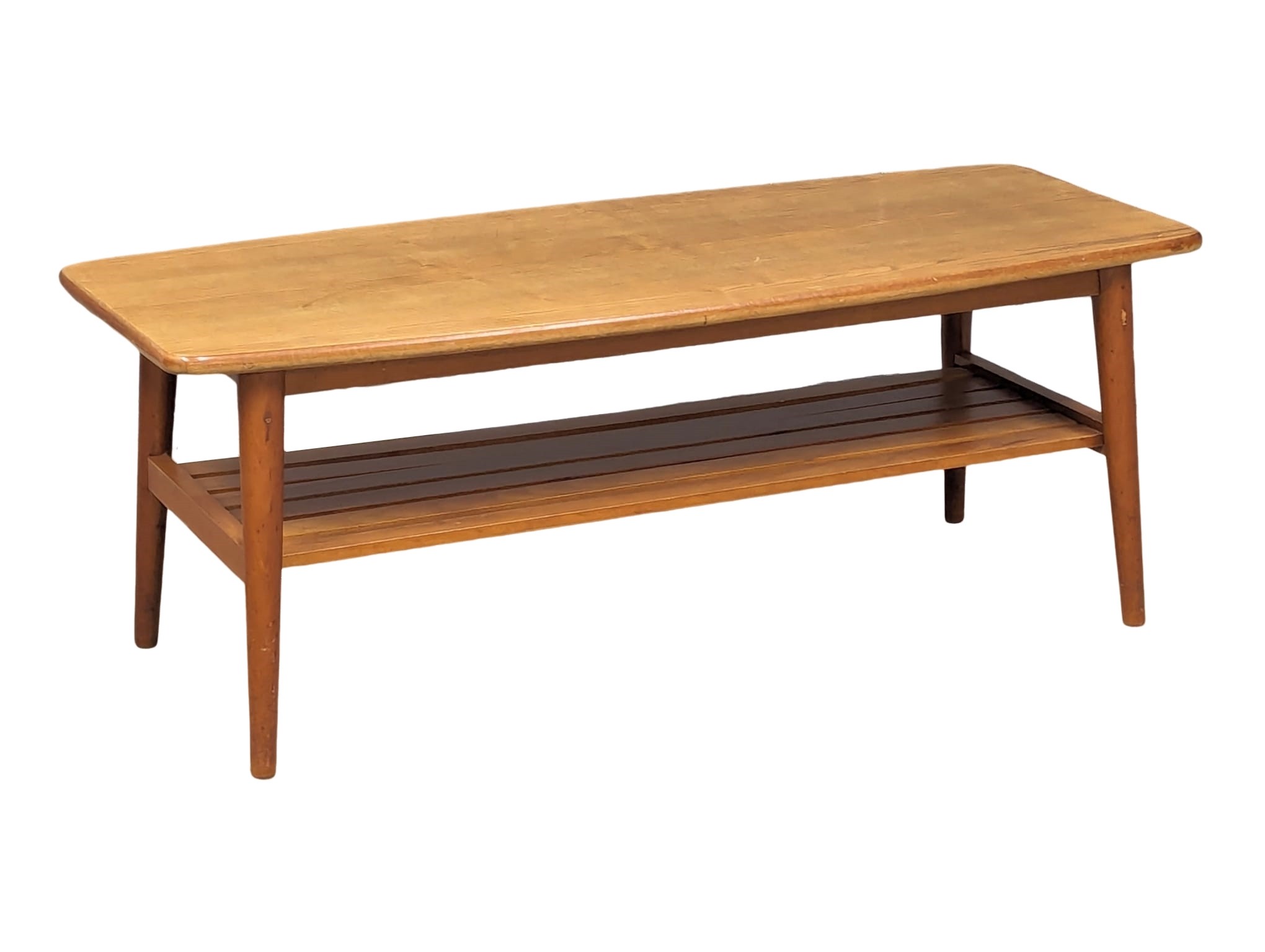 A Mid Century 2 tiered coffee table. 104.5x43x39cm