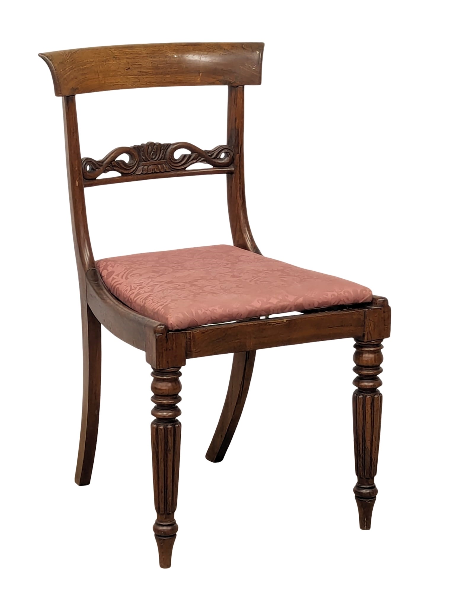 A set of 4 Late George IV rosewood bar back dining chairs. Circa 1820-1830. - Image 4 of 4