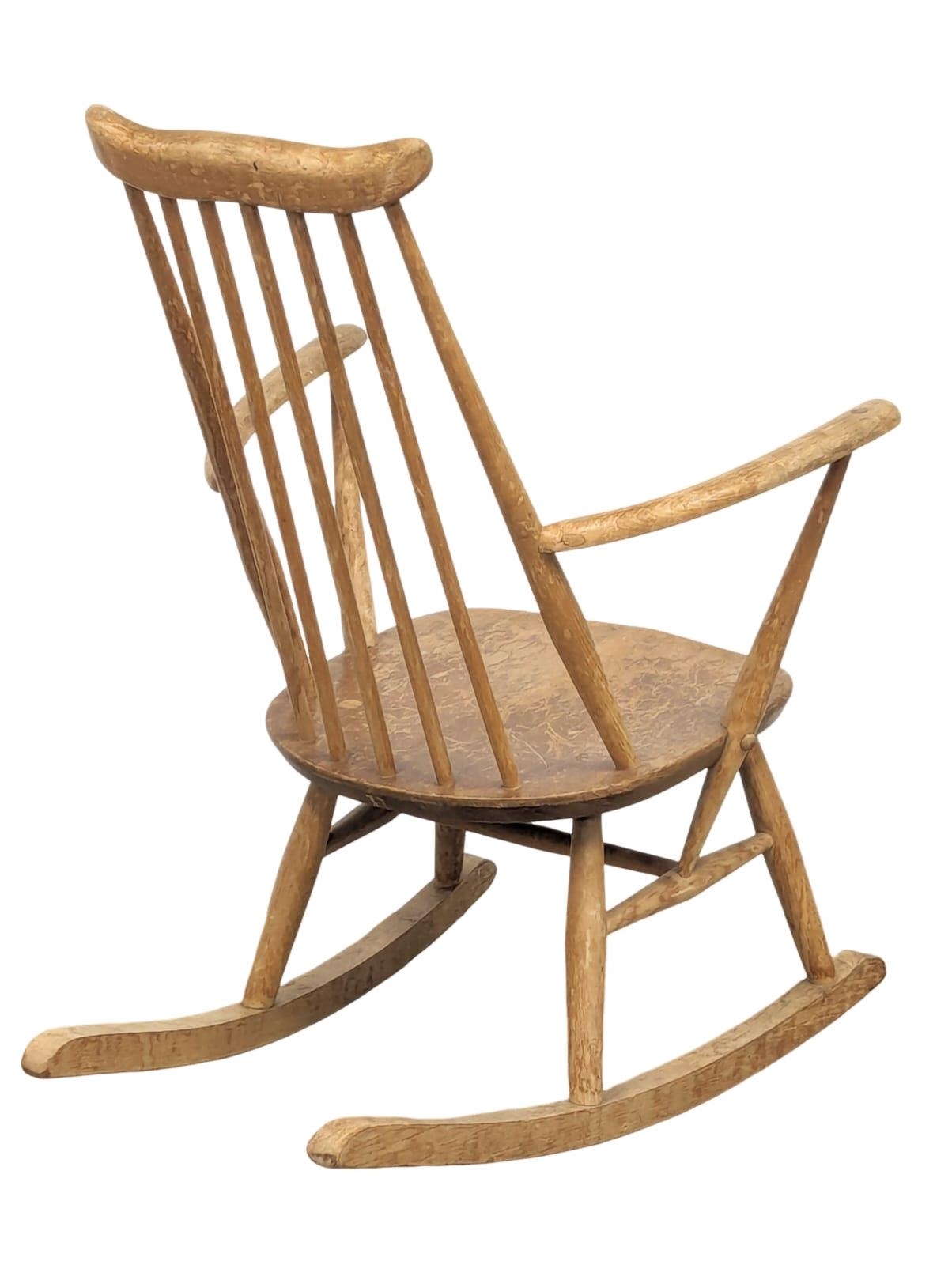 An Ercol Mid Century blonde elm and beech rocking chair - Image 5 of 5