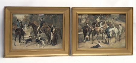 A pair of large Late 19th Century / Early 20th Century hunting prints. Circa 1900s. Original