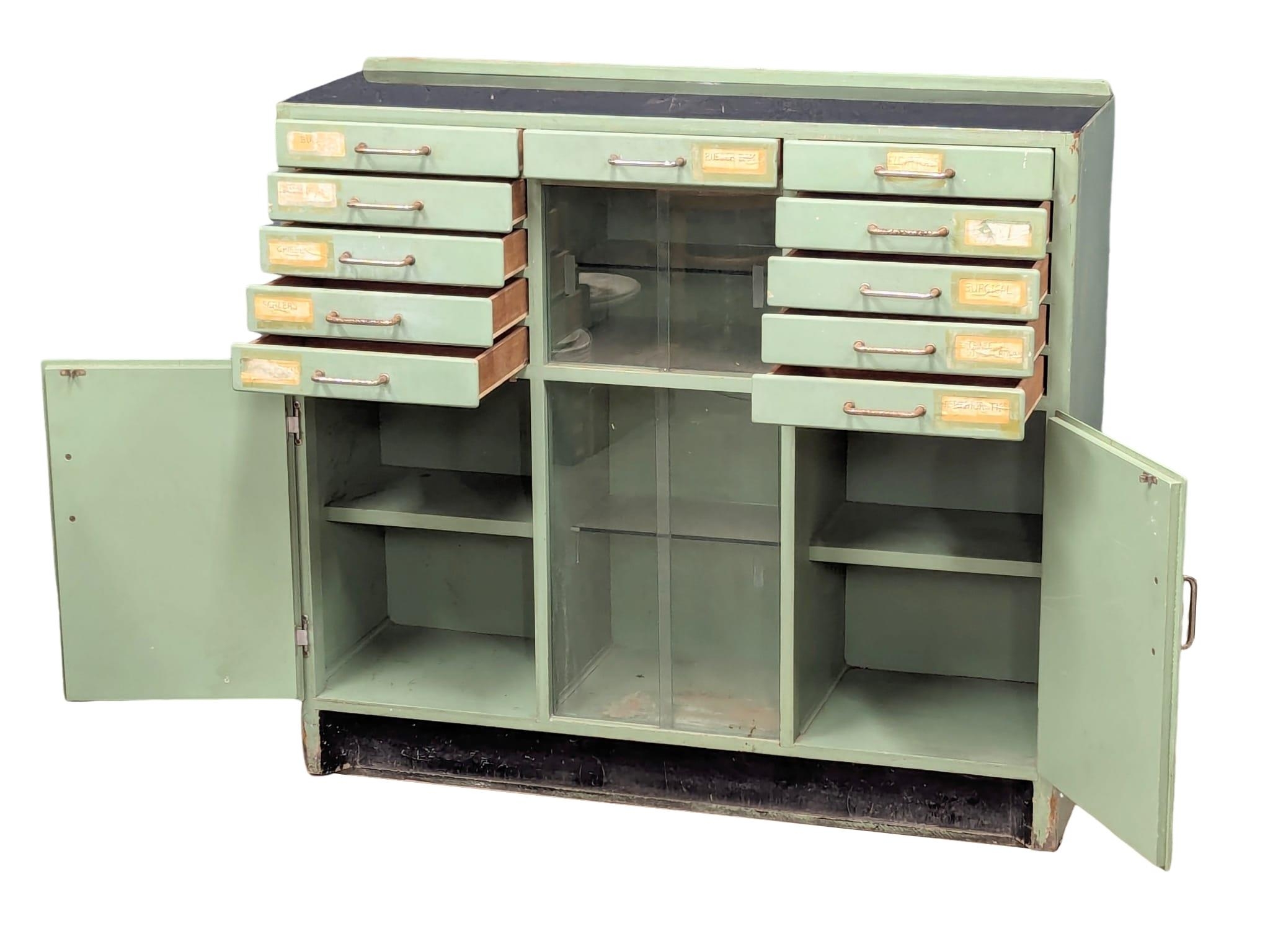 A 1950s painted dental cabinet, 108.5cm x 38cm x 100cm - Image 2 of 6