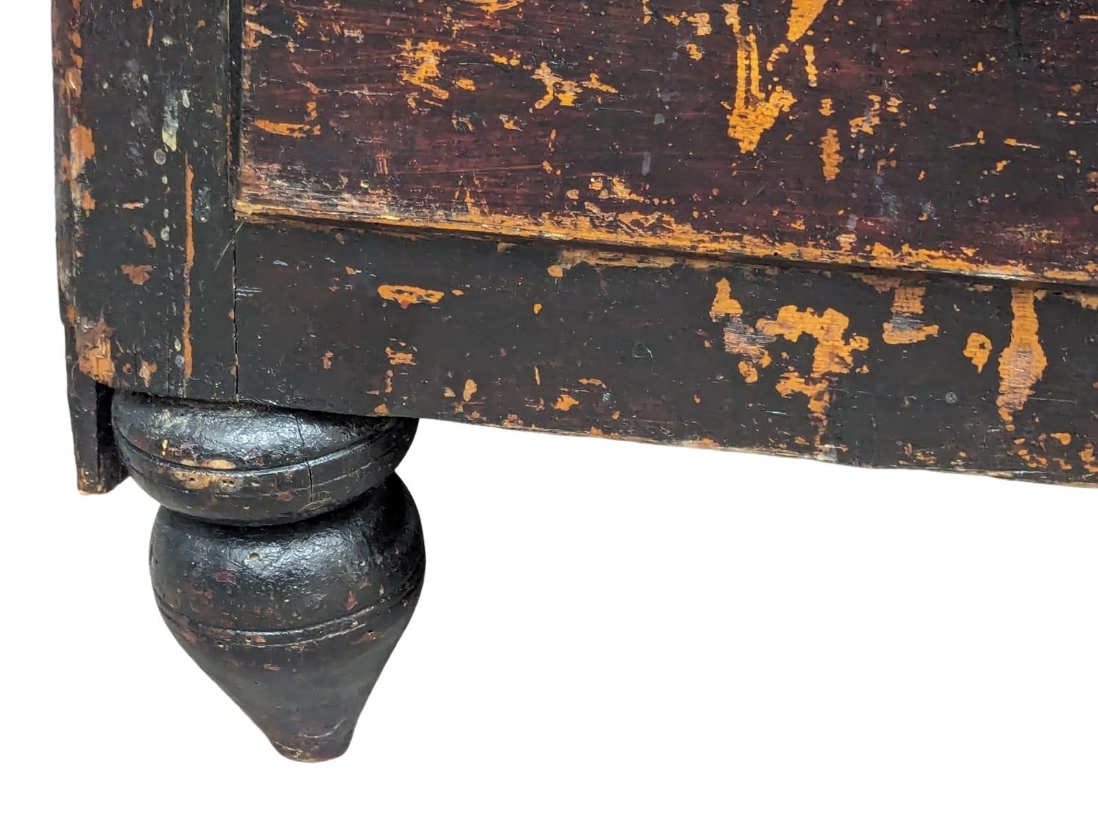 A Victorian pine gallery back chest of drawers with original paintwork. 95x45x115cm - Image 2 of 7