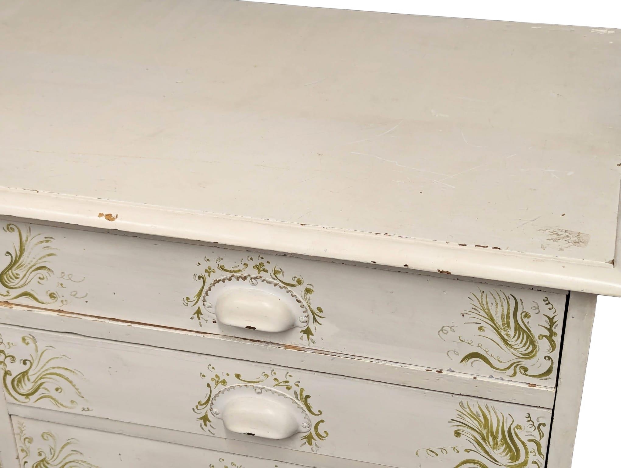 A large Late 19th Century painted pine multi drawer chest. Circa 1900. 122x50x102cm - Image 2 of 8