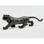 An Early 20th Century Chinese Feng Shui bronze Evil and Wealth Tiger. 38cm