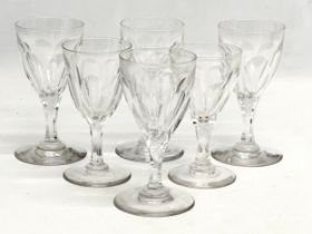 A set of 6 Late 19th Century Victorian glass slice cut flute moulded rummers. Circa 1880-1900. 12cm