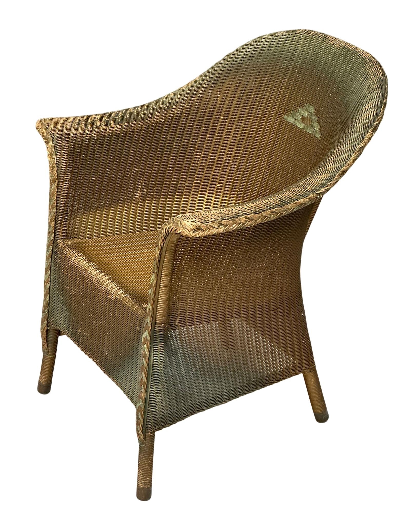 A 1930’s Lloyd Loom wicker chair. - Image 2 of 5