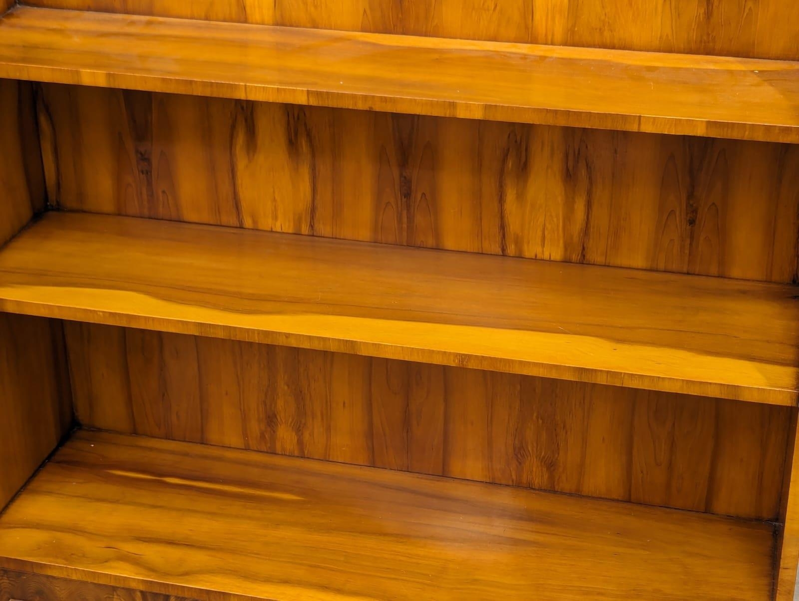 A yew wood open bookcase with 2 door cupboard. 84x26x120cm - Image 5 of 6