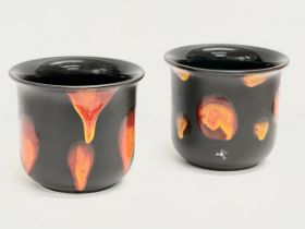 A pair of Poole Pottery ‘Galaxy’ jardinières/planters. 17x15cm