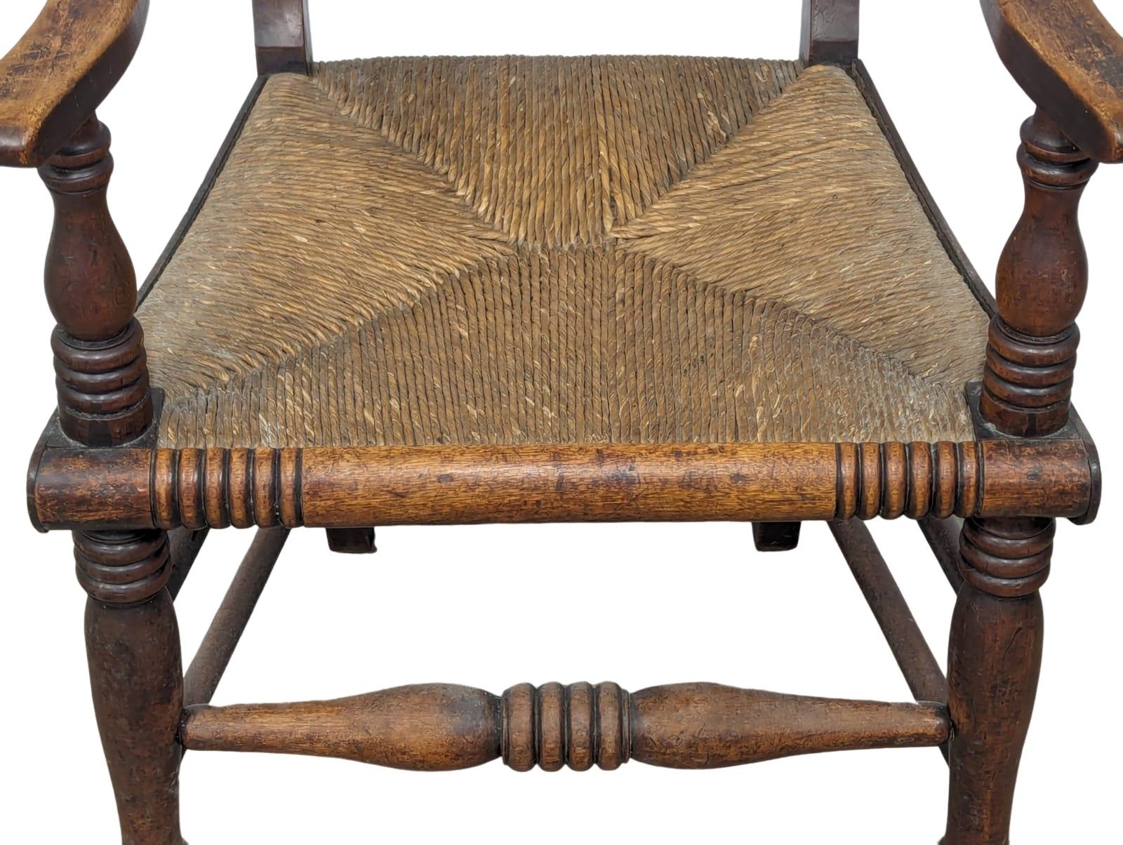 A mid 19th Century Scottish country house armchair with rush seat - Image 2 of 6