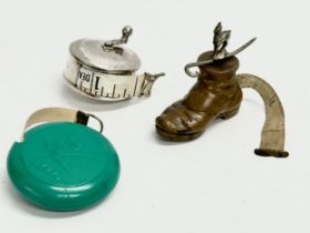 3 miniature novelty measuring tapes.
