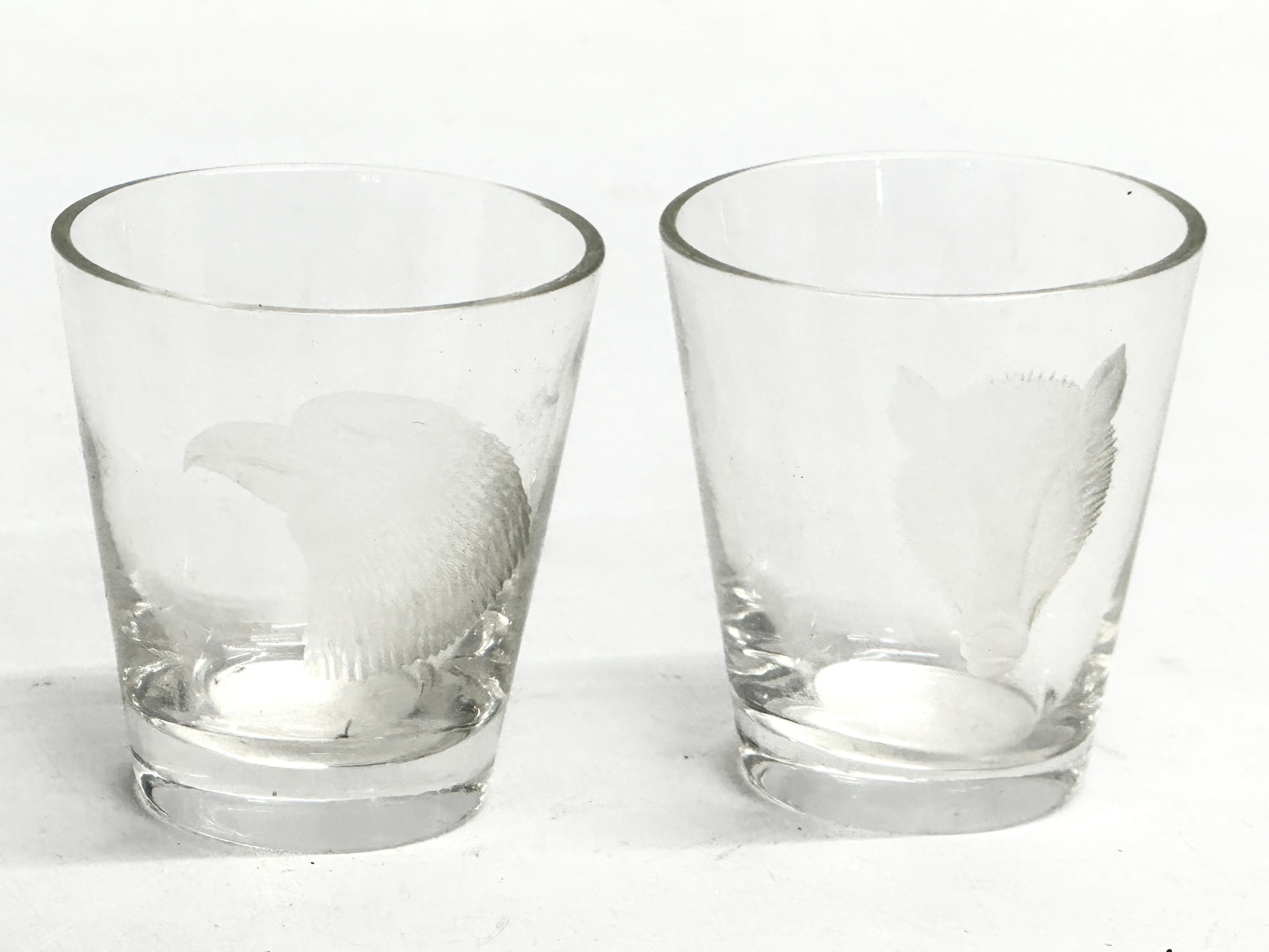 Georgian and Victorian drinking glasses. Victorian etched glass whiskey tumblers/water glasses. 3 - Image 14 of 17