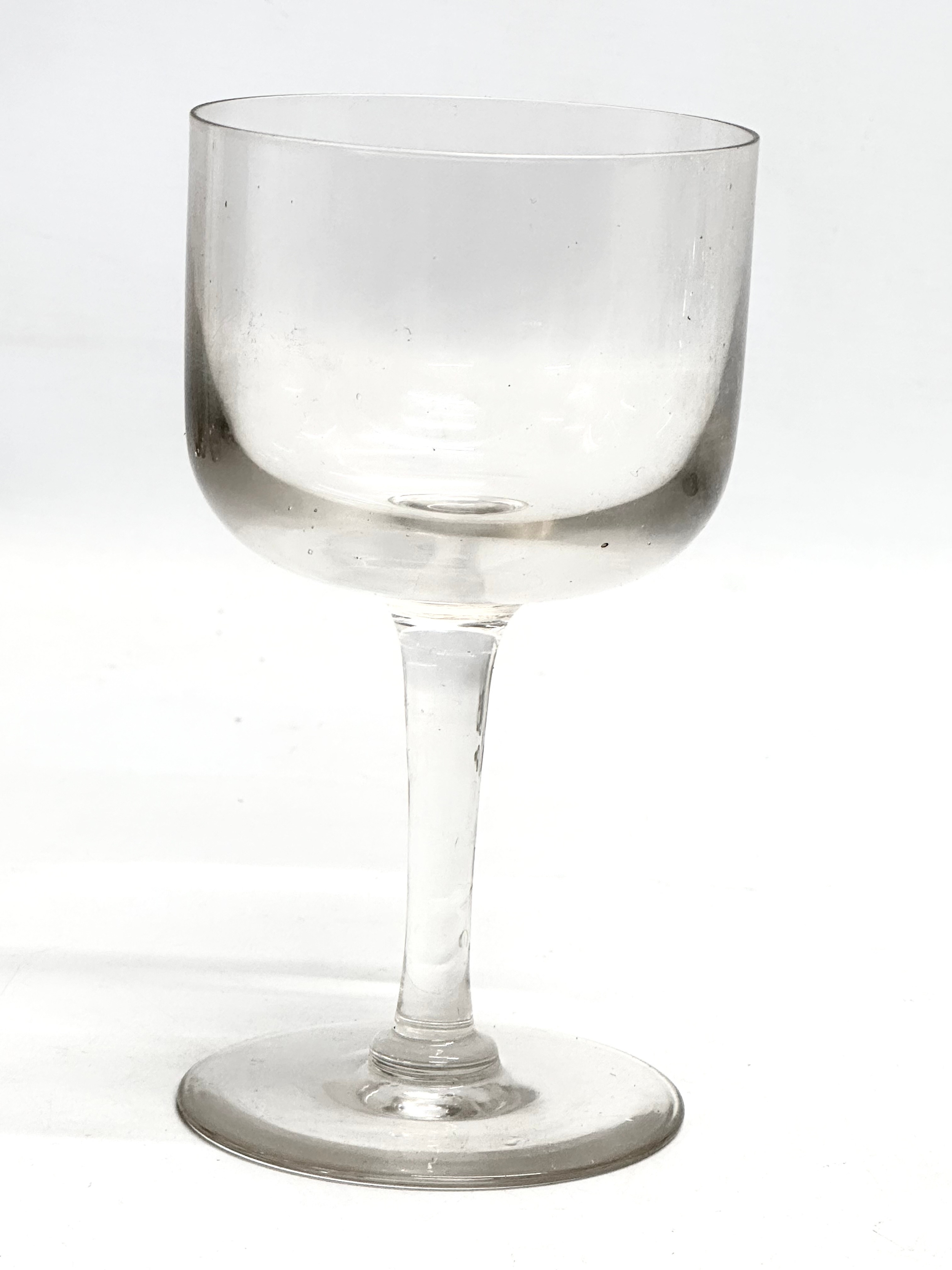 Victorian champagne and wine glasses. A pair of Late 19th Century Victorian slice lens cut champagne - Image 6 of 6