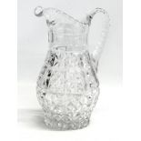 A Late 19th Century Victorian cut glass water jug. Circa 1890-1900. 26cm