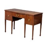 An Early 20th Century Sheraton Revival inlaid mahogany Serpentine front desk / side table. 122x57.