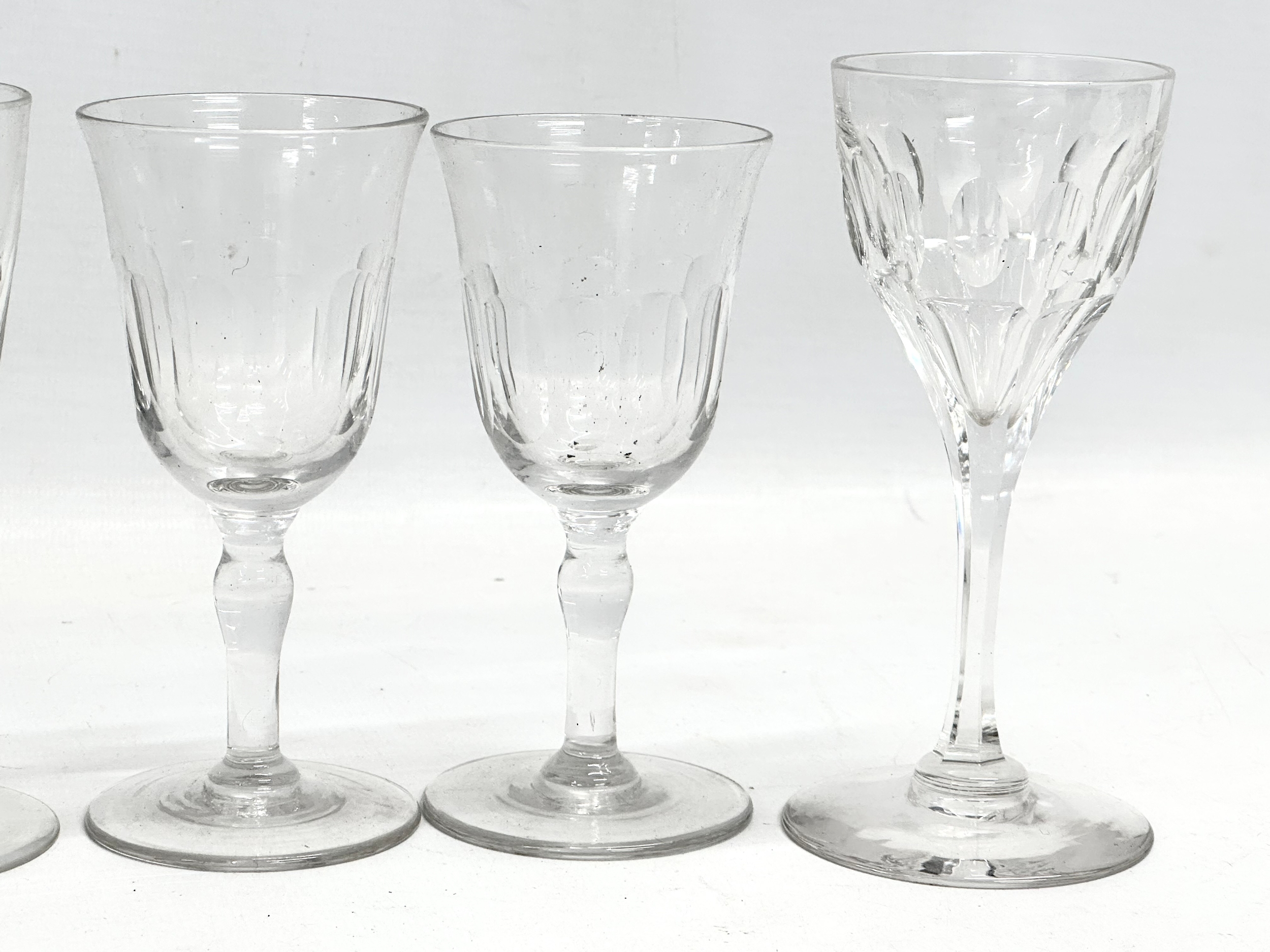 A collection of Mid/Late 19th Century Victorian slice lens cut drinking glasses. 13cm. 12cm. 11cm. - Image 9 of 9