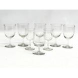 8 Mid 19th Century Victorian slim stem rummers and port glasses. 12cm