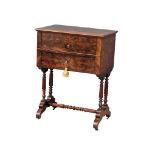 A 19th Century French mahogany washstand / dressing table on reeded turned legs and stretcher. Circa