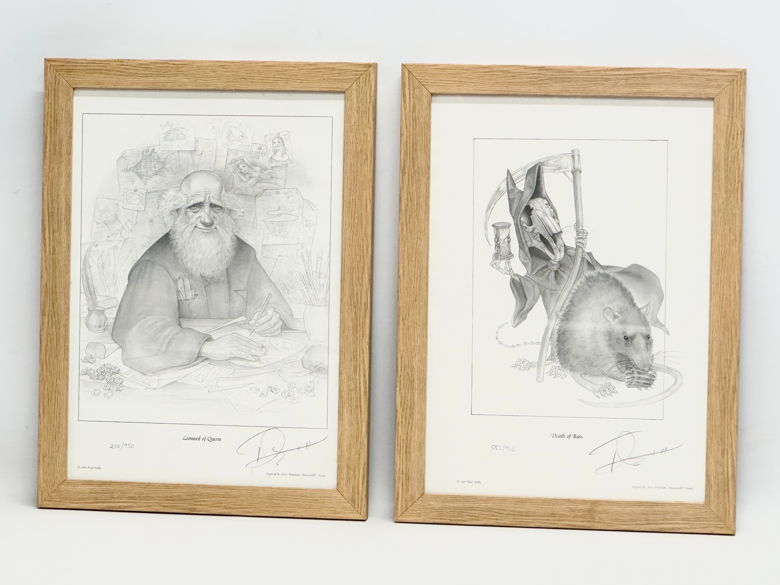 2 signed Paul Kidby Limited Edition prints. Leonard of Quirm 288/950. Death of Rats 553/950.
