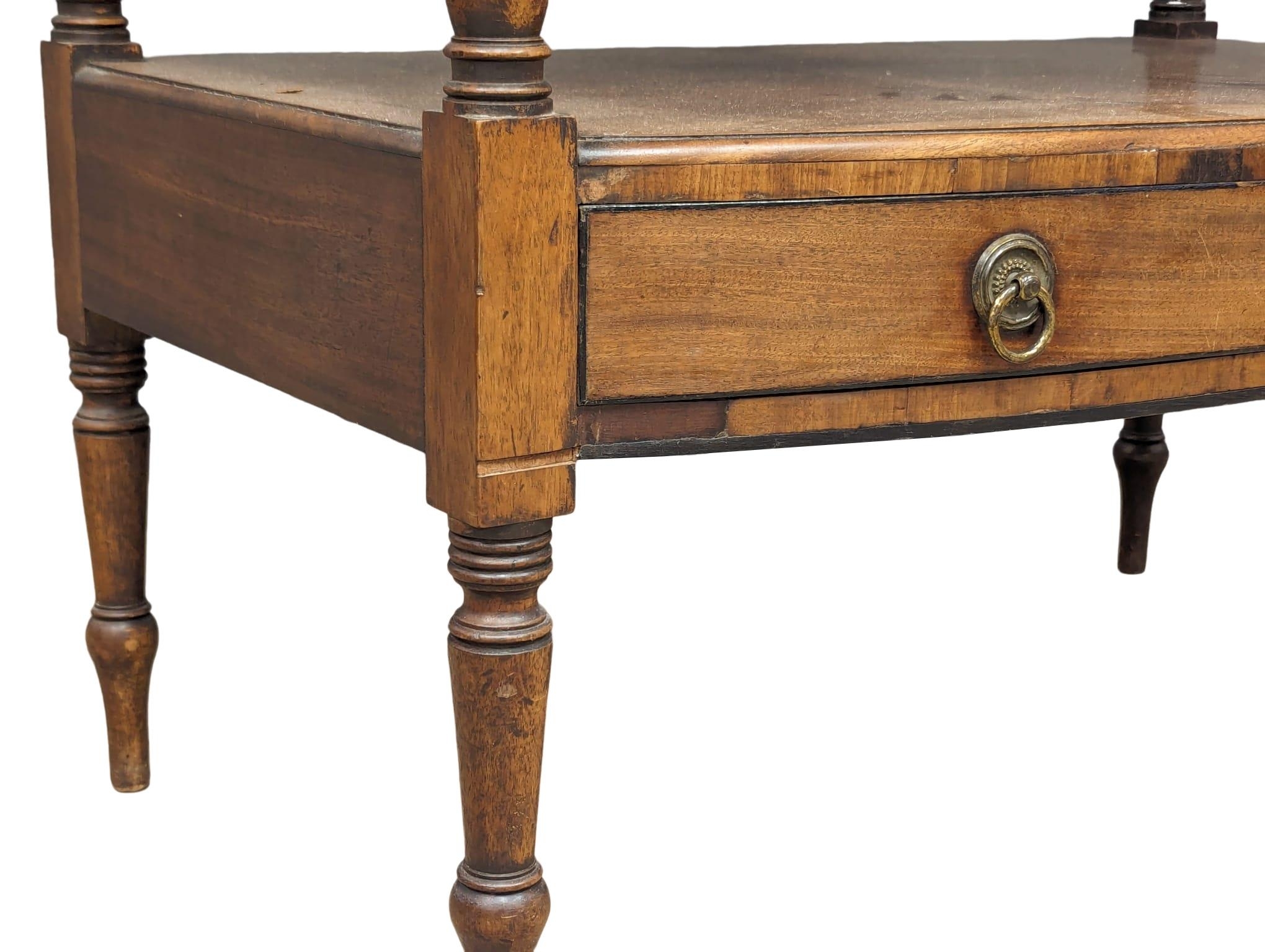 A large George IV mahogany gallery back washstand with 2 drawers with later glass top. 81.5cm x 50cm - Image 5 of 6