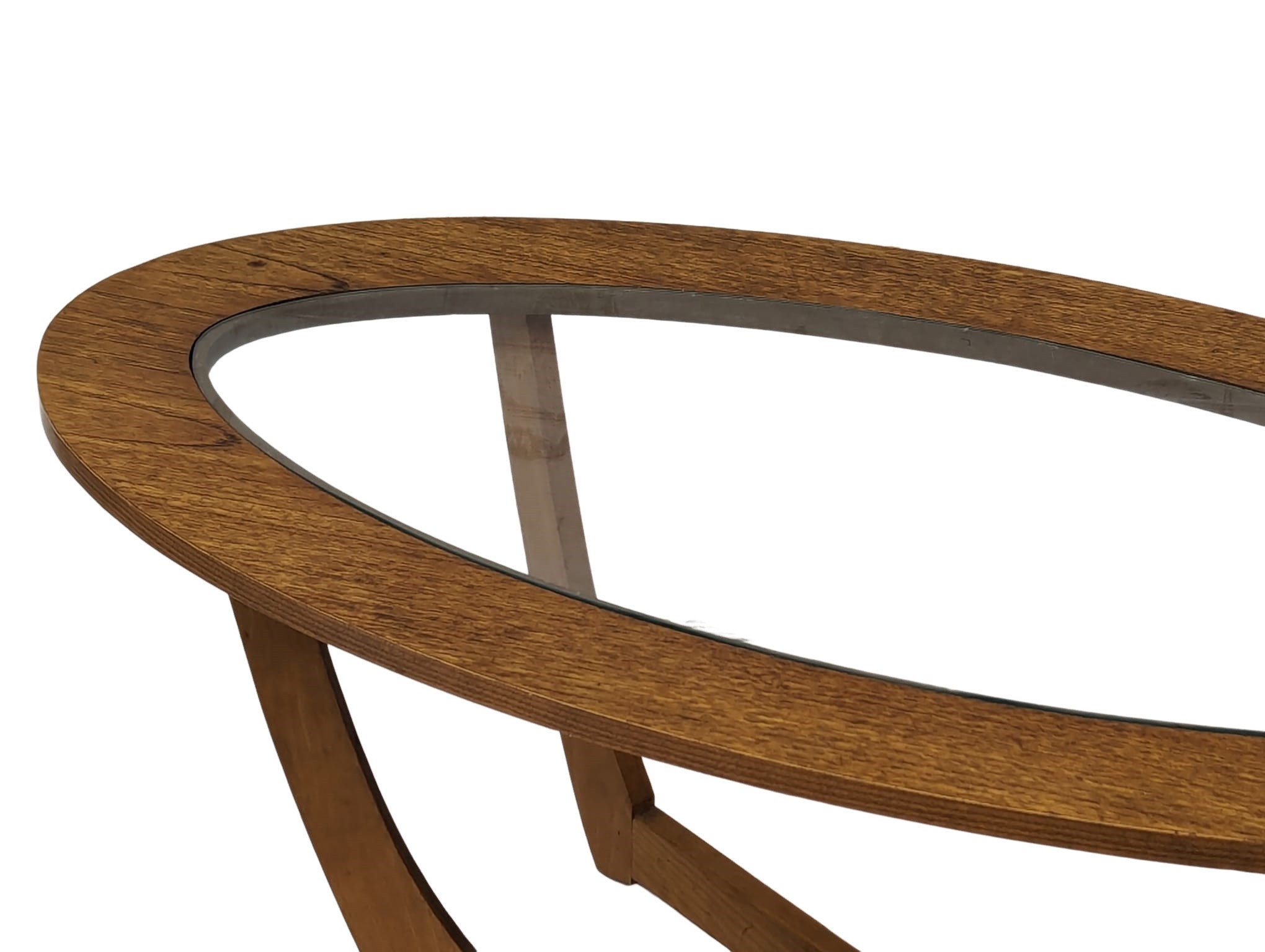A Mid Century teak glass top coffee table. 107x53.5x40cm - Image 4 of 4