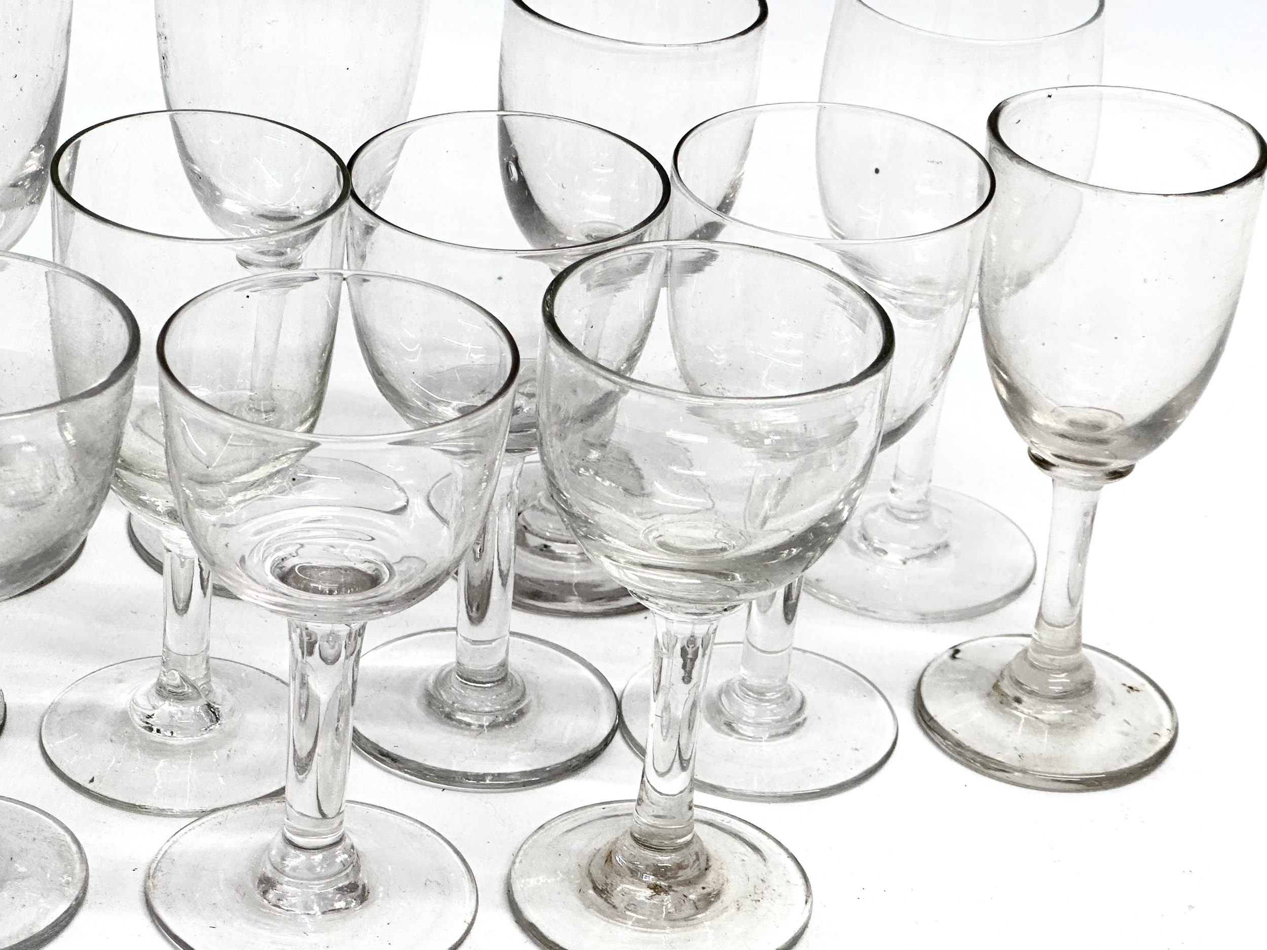 15 Mid 19th Century Victorian sherry glasses. 12cm. 11cm. 10cm. - Image 4 of 5