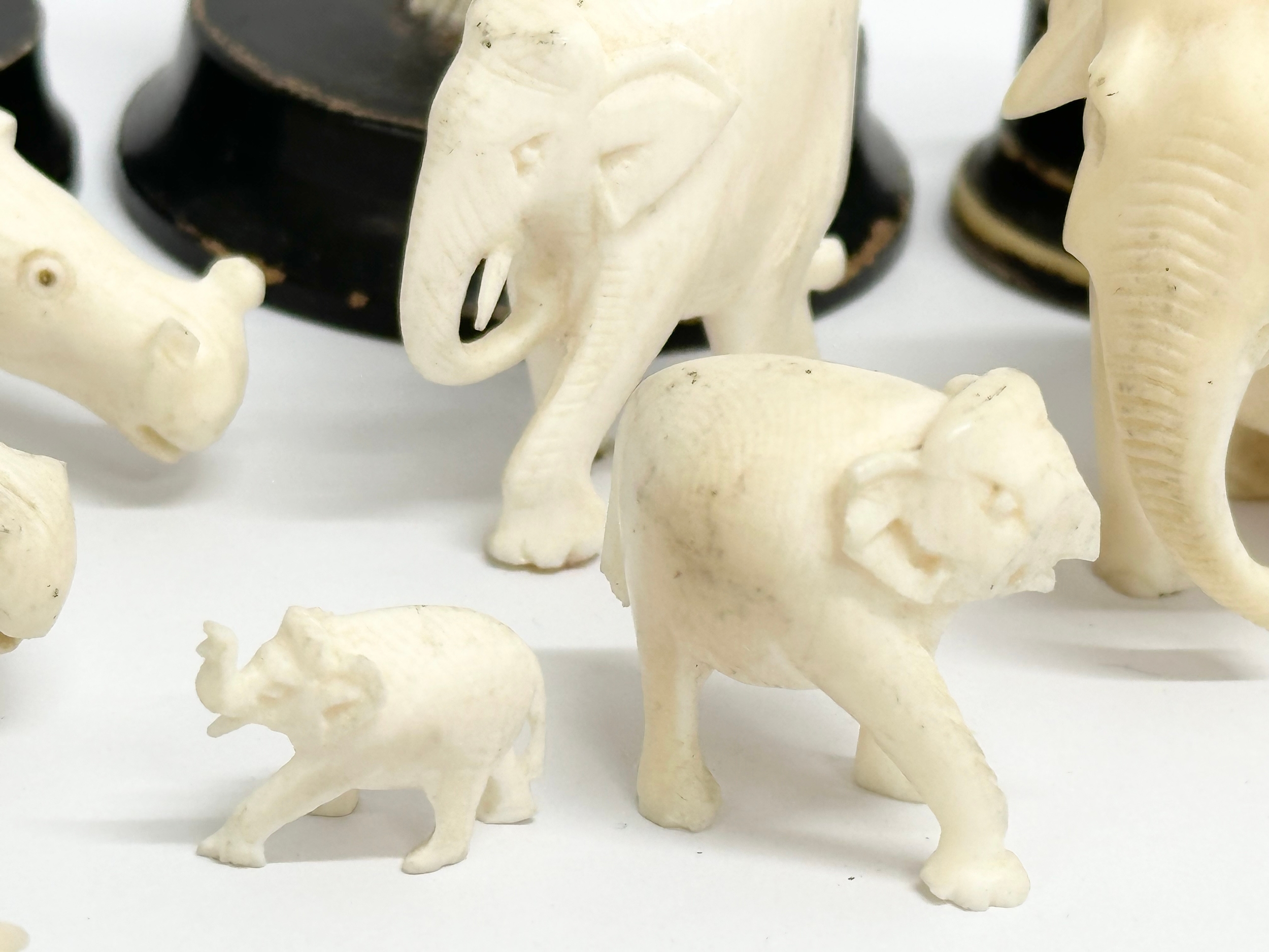 A collection of 19th and Early 20th Century bone figurines. 1 plastic. - Image 3 of 7
