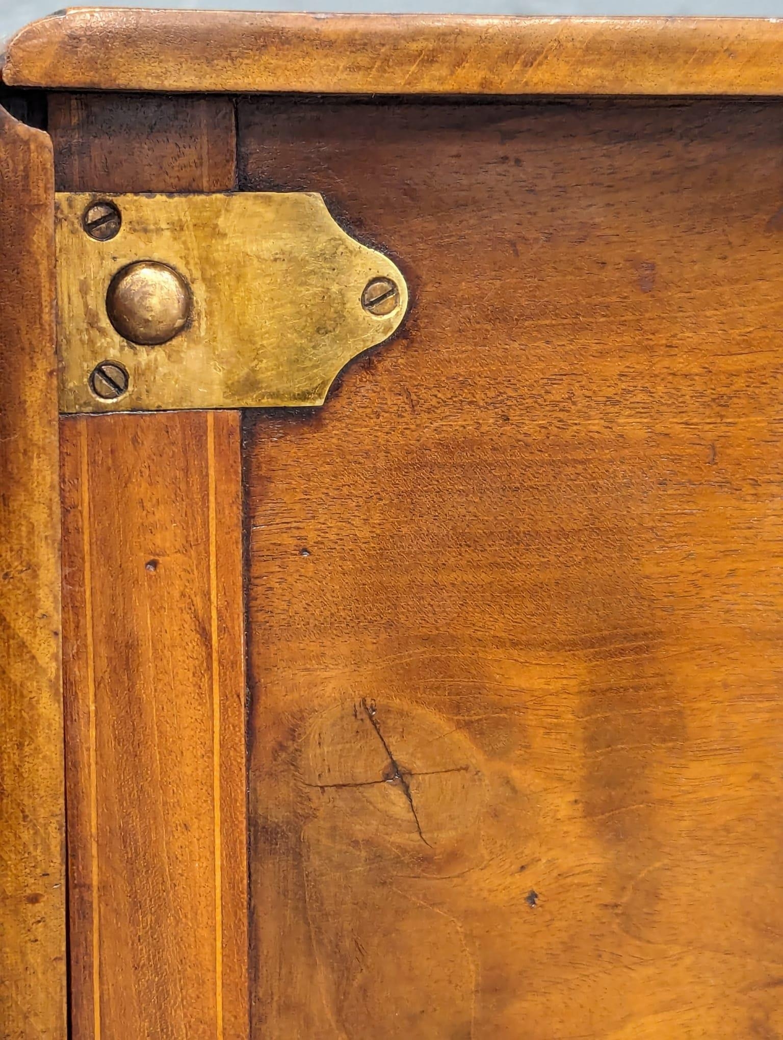 An Edwardian inlaid mahogany drop down storage table. 44x29x74cm - Bild 6 aus 6
